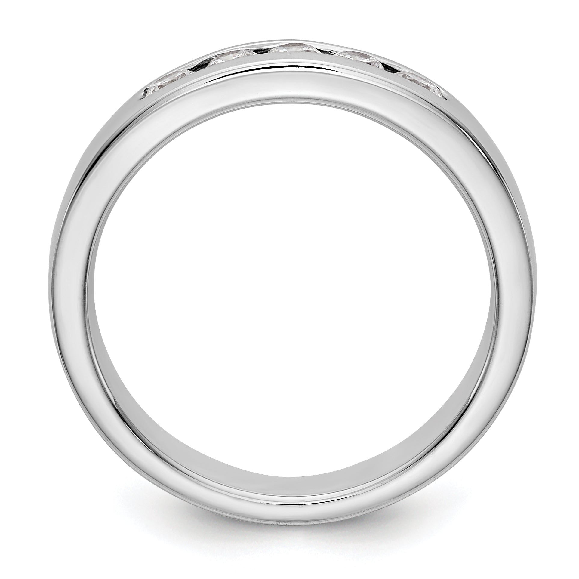 0.35ct. CZ Solid Real 14K White Gold 5-Stone Channel Wedding Band Ring