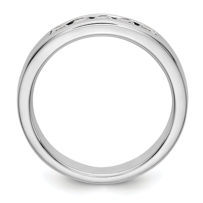 0.35ct. CZ Solid Real 14K White Gold 5-Stone Channel Wedding Band Ring