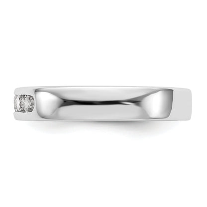 0.35ct. CZ Solid Real 14K White Gold 5-2.6mm Stone Channel Wedding Band Ring