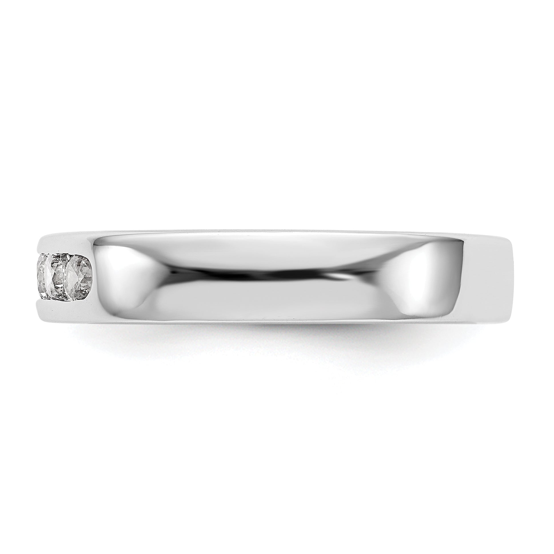0.35ct. CZ Solid Real 14K White Gold 5-Stone Channel Wedding Band Ring