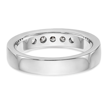 0.35ct. CZ Solid Real 14K White Gold 5-Stone Channel Wedding Band Ring