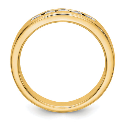 0.35ct. CZ Solid Real 14K Yellow Gold 5-2.6mm Stone Channel Wedding Band Ring