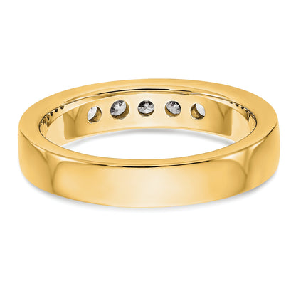 0.35ct. CZ Solid Real 14K Yellow Gold 5-2.6mm Stone Channel Wedding Band Ring