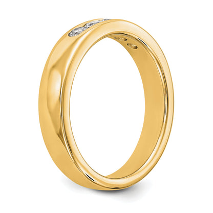 0.35ct. CZ Solid Real 14K Yellow Gold 5-2.6mm Stone Channel Wedding Band Ring