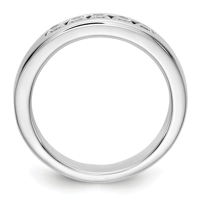0.40ct. CZ Solid Real 14K White Gold 5-Stone Channel Wedding Band Ring