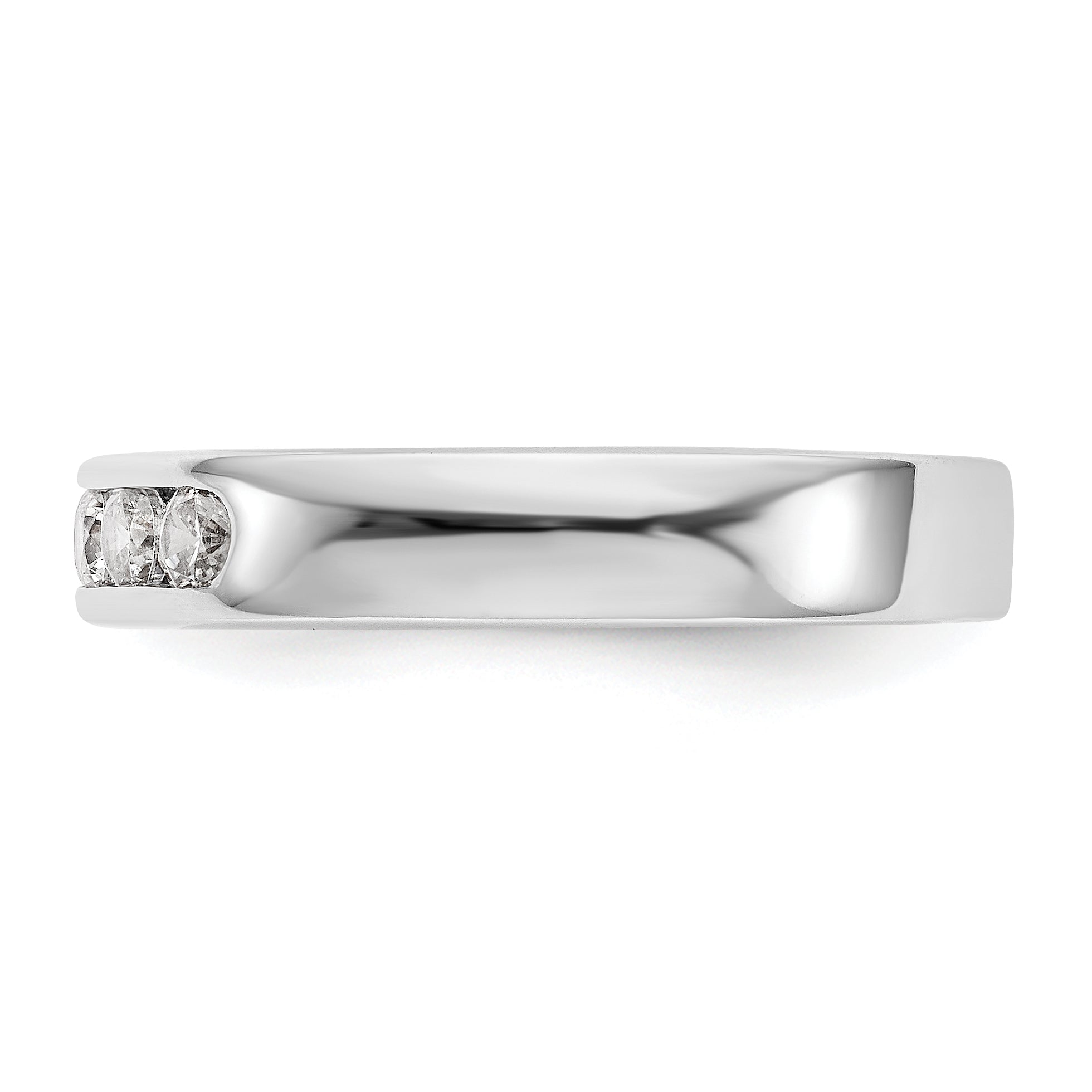 0.40ct. CZ Solid Real 14K White Gold 5-2.7mm Stone Channel Wedding Band Ring