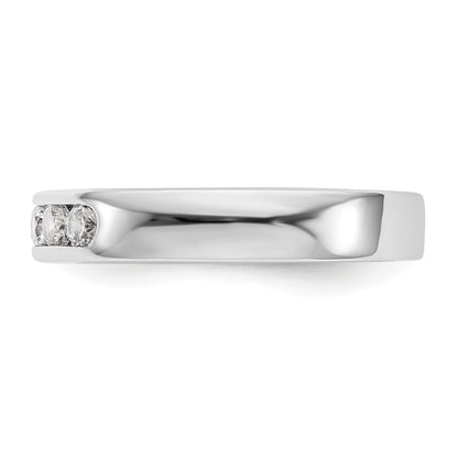 0.40ct. CZ Solid Real 14K White Gold 5-Stone Channel Wedding Band Ring