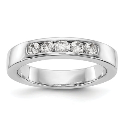 0.40ct. CZ Solid Real 14K White Gold 5-2.7mm Stone Channel Wedding Band Ring
