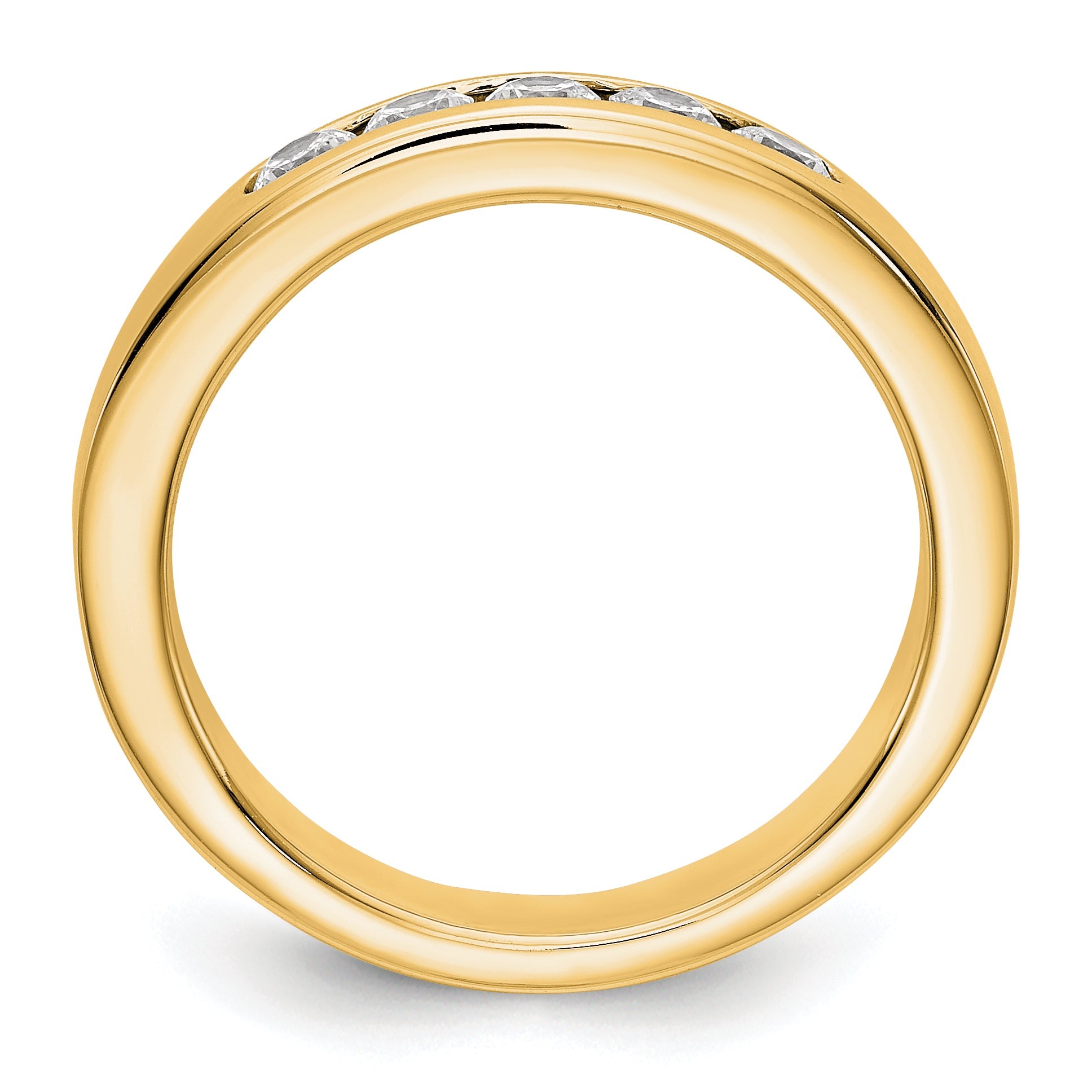 0.40ct. CZ Solid Real 14K Yellow Gold 5-2.7mm Stone Channel Wedding Band Ring