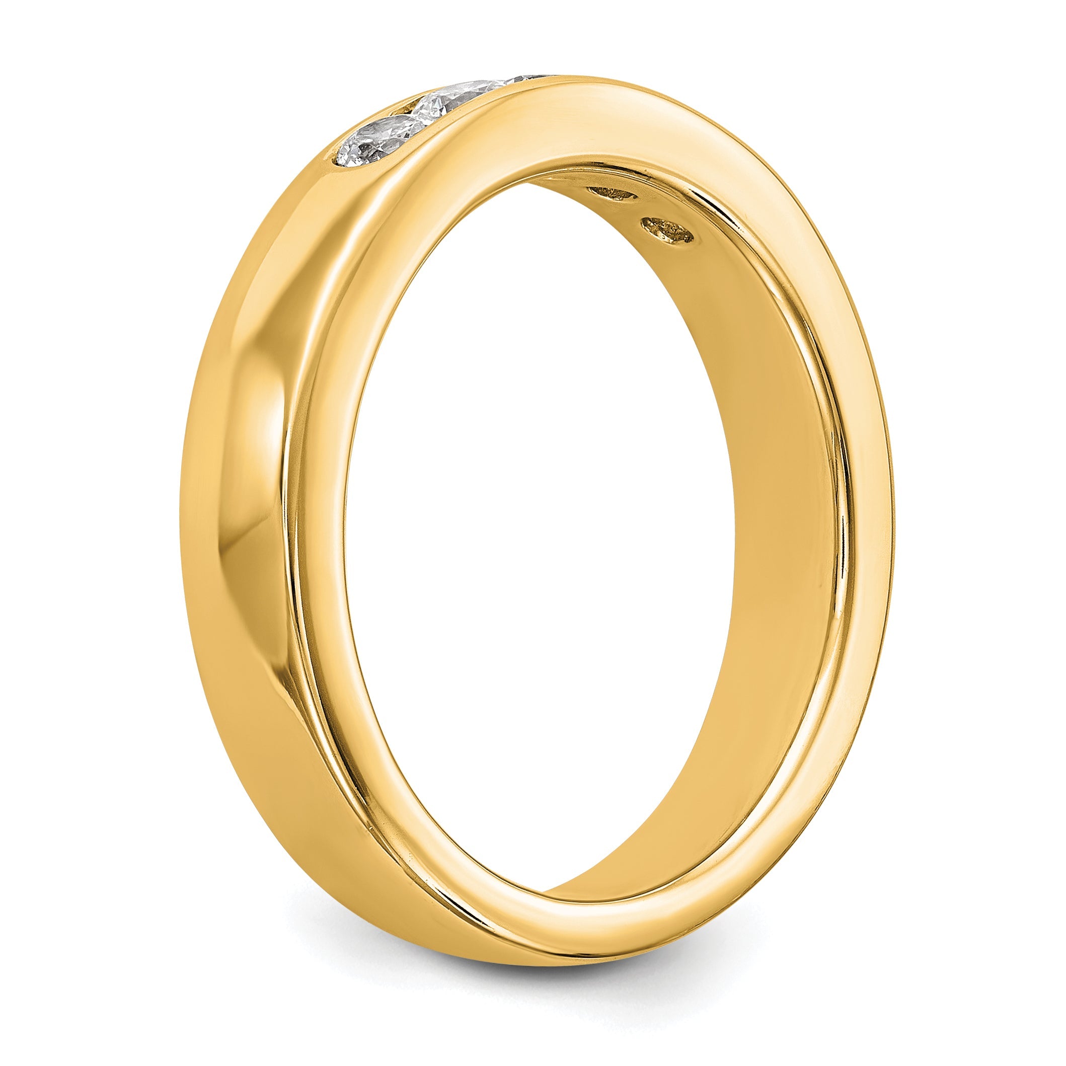 0.40ct. CZ Solid Real 14K Yellow Gold 5-2.7mm Stone Channel Wedding Band Ring