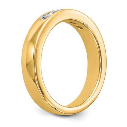 0.40ct. CZ Solid Real 14K Yellow Gold 5-2.7mm Stone Channel Wedding Band Ring