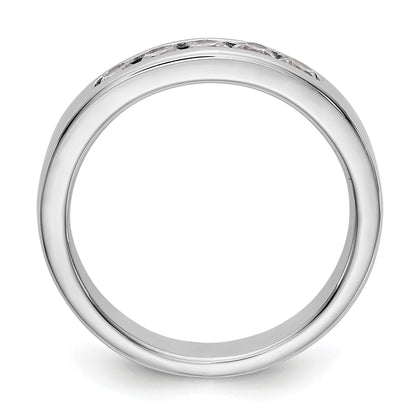 0.45ct. CZ Solid Real 14K White Gold 5-2.8mm Stone Channel Wedding Band Ring
