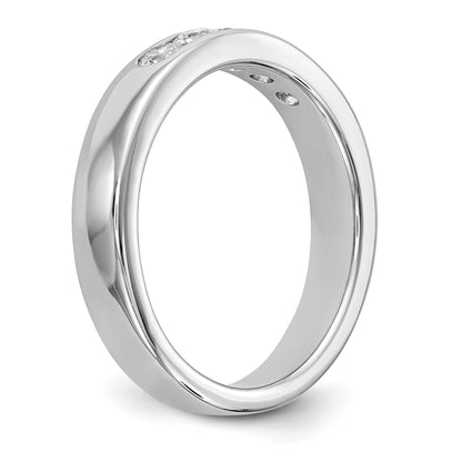 0.45ct. CZ Solid Real 14K White Gold 5-2.8mm Stone Channel Wedding Band Ring