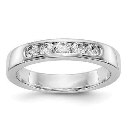 0.45ct. CZ Solid Real 14K White Gold 5-2.8mm Stone Channel Wedding Band Ring