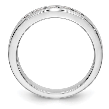 14K White Gold 5-Stone Real Diamond Channel Band
