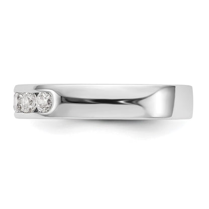 14K White Gold 5-Stone Real Diamond Channel Band