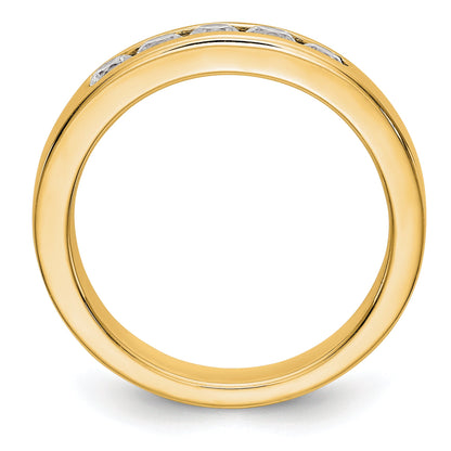 0.47ct. CZ Solid Real 14K Yellow Gold 5-2.9mm Stone Channel Wedding Band Ring