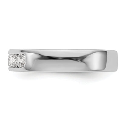 0.58ct. CZ Solid Real 14K White Gold 5-3.1mm Stone Channel Wedding Band Ring