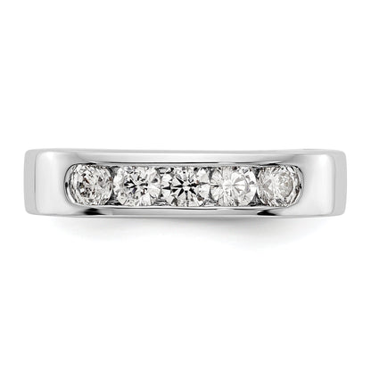0.58ct. CZ Solid Real 14K White Gold 5-3.1mm Stone Channel Wedding Band Ring