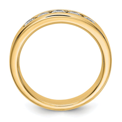 0.58ct. CZ Solid Real 14K Yellow Gold 5-3.1mm Stone Channel Wedding Band Ring