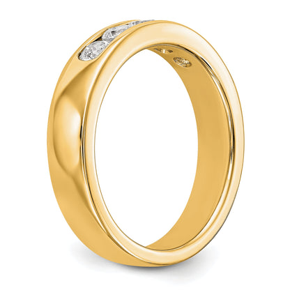 0.58ct. CZ Solid Real 14K Yellow Gold 5-3.1mm Stone Channel Wedding Band Ring