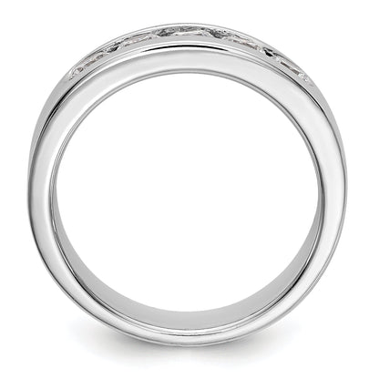 0.75ct. CZ Solid Real 14K White Gold 5-3.4mm Stone Channel Wedding Band Ring