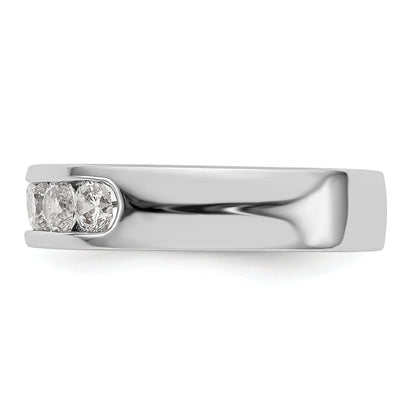 0.75ct. CZ Solid Real 14K White Gold 5-3.4mm Stone Channel Wedding Band Ring