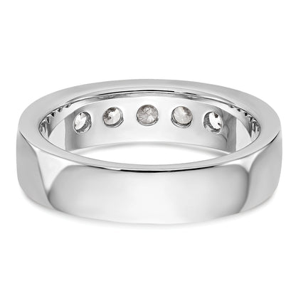 0.75ct. CZ Solid Real 14K White Gold 5-3.4mm Stone Channel Wedding Band Ring