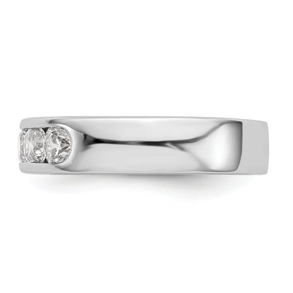 1.00ct. CZ Solid Real 14K White Gold 5-Stone Channel Wedding Band Ring