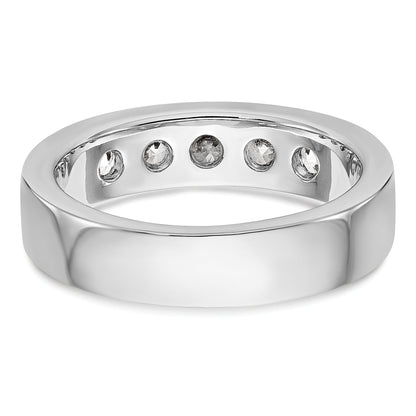 1.00ct. CZ Solid Real 14K White Gold 5-Stone Channel Wedding Band Ring