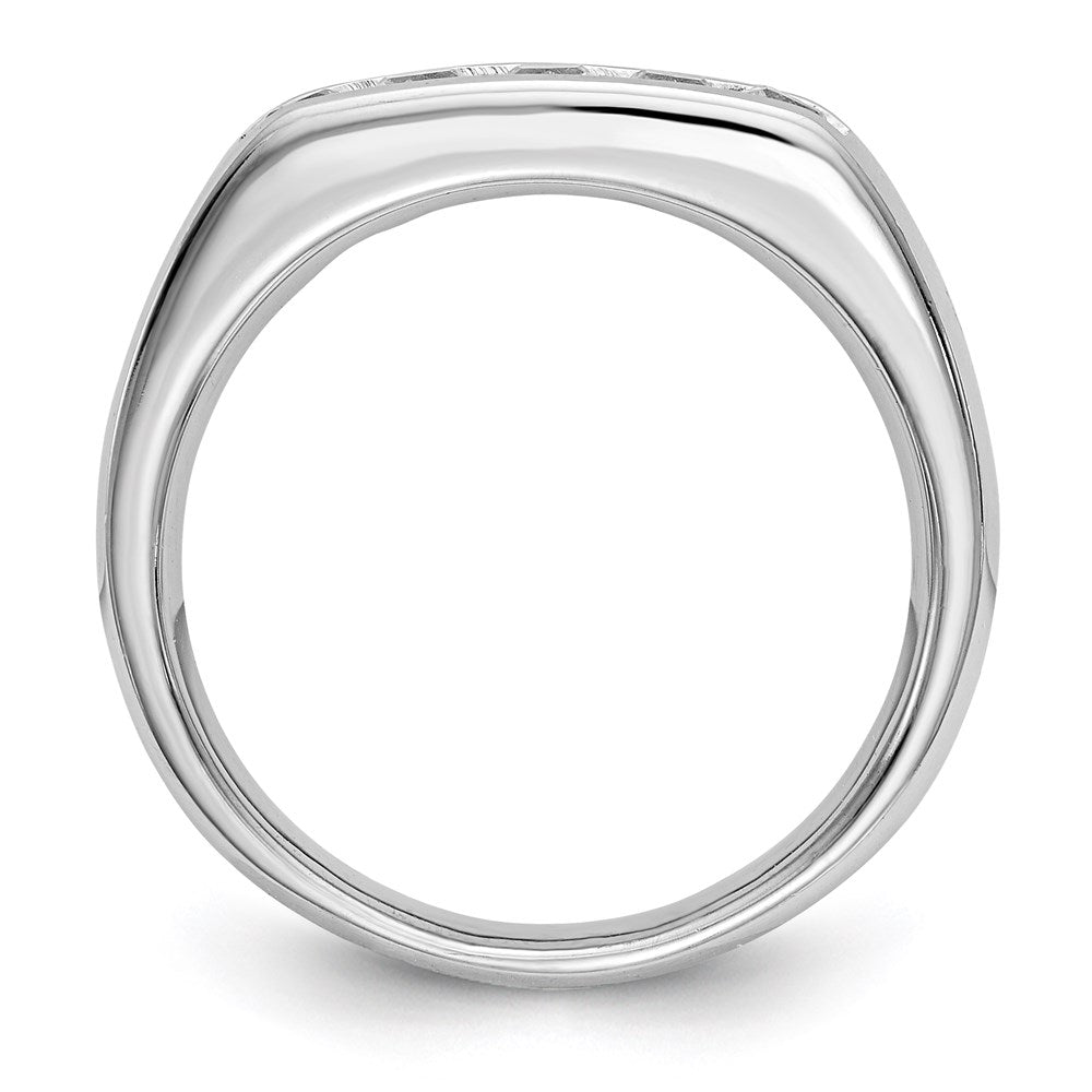 14K White Gold 5-Stone Real Diamond Channel Band