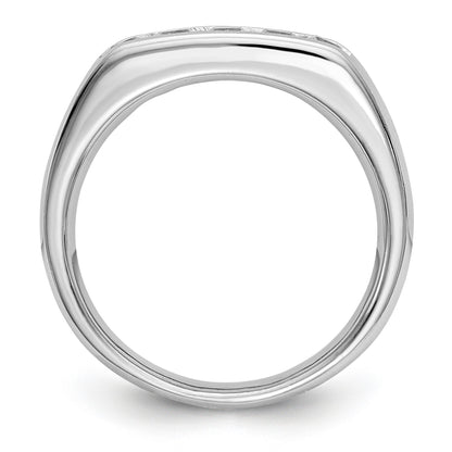0.50ct. CZ Solid Real 14K White Gold 5-Stone Channel Wedding Band Ring