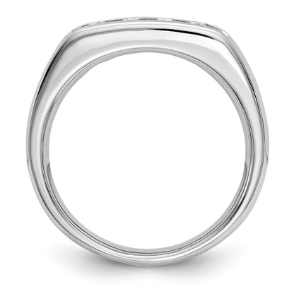14K White Gold 5-Stone Real Diamond Channel Band