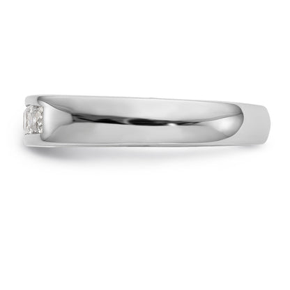 0.50ct. CZ Solid Real 14K White Gold 5-Stone Channel Wedding Band Ring