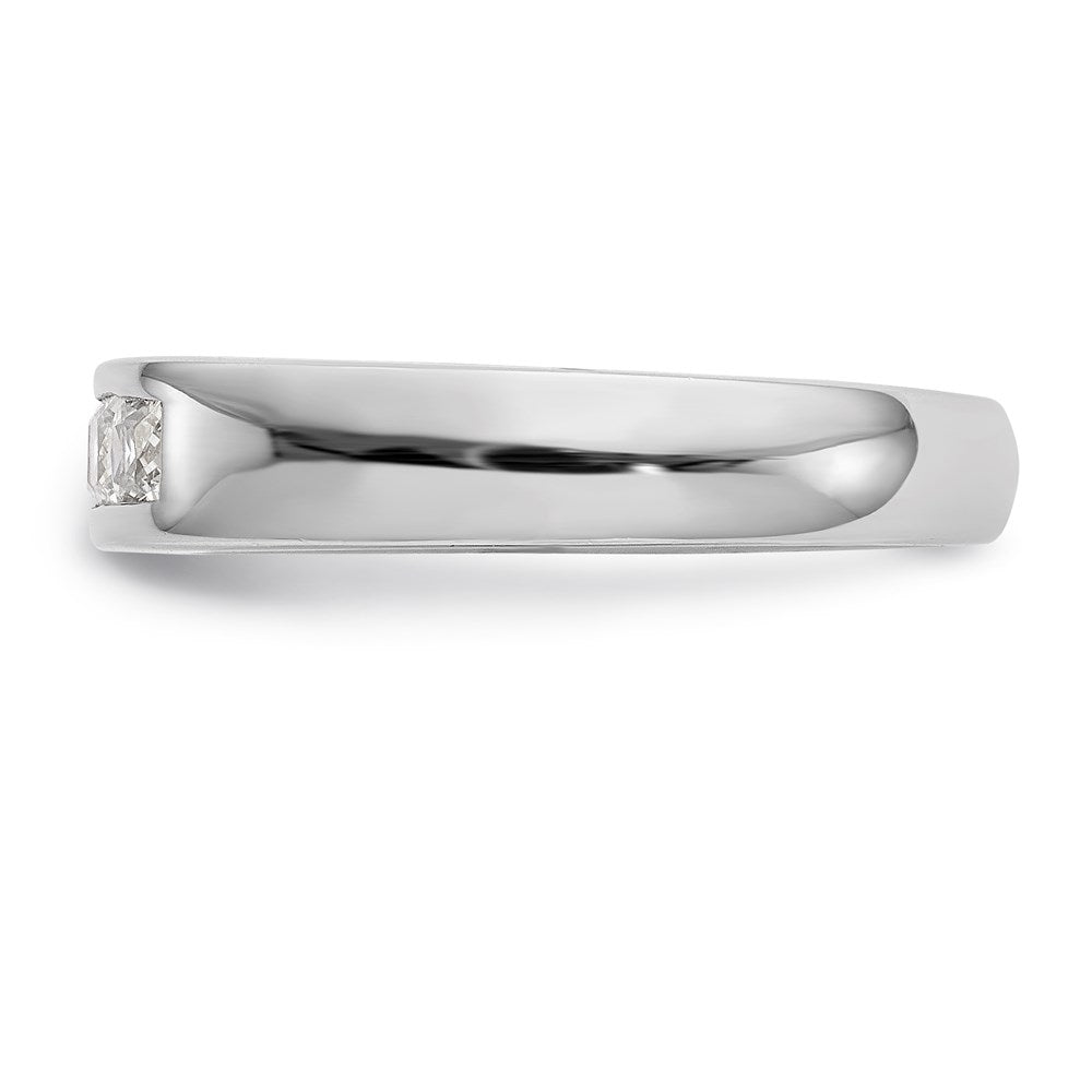 14K White Gold 5-Stone Real Diamond Channel Band