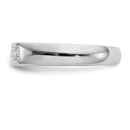 14K White Gold 5-Stone Real Diamond Channel Band