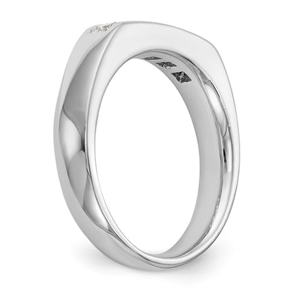 0.50ct. CZ Solid Real 14K White Gold 5-Stone Channel Wedding Band Ring