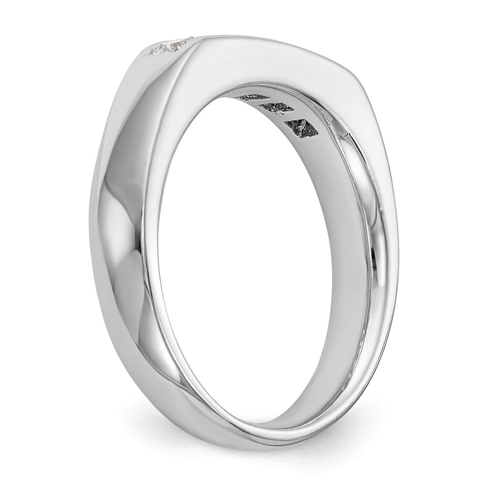 14K White Gold 5-Stone Real Diamond Channel Band