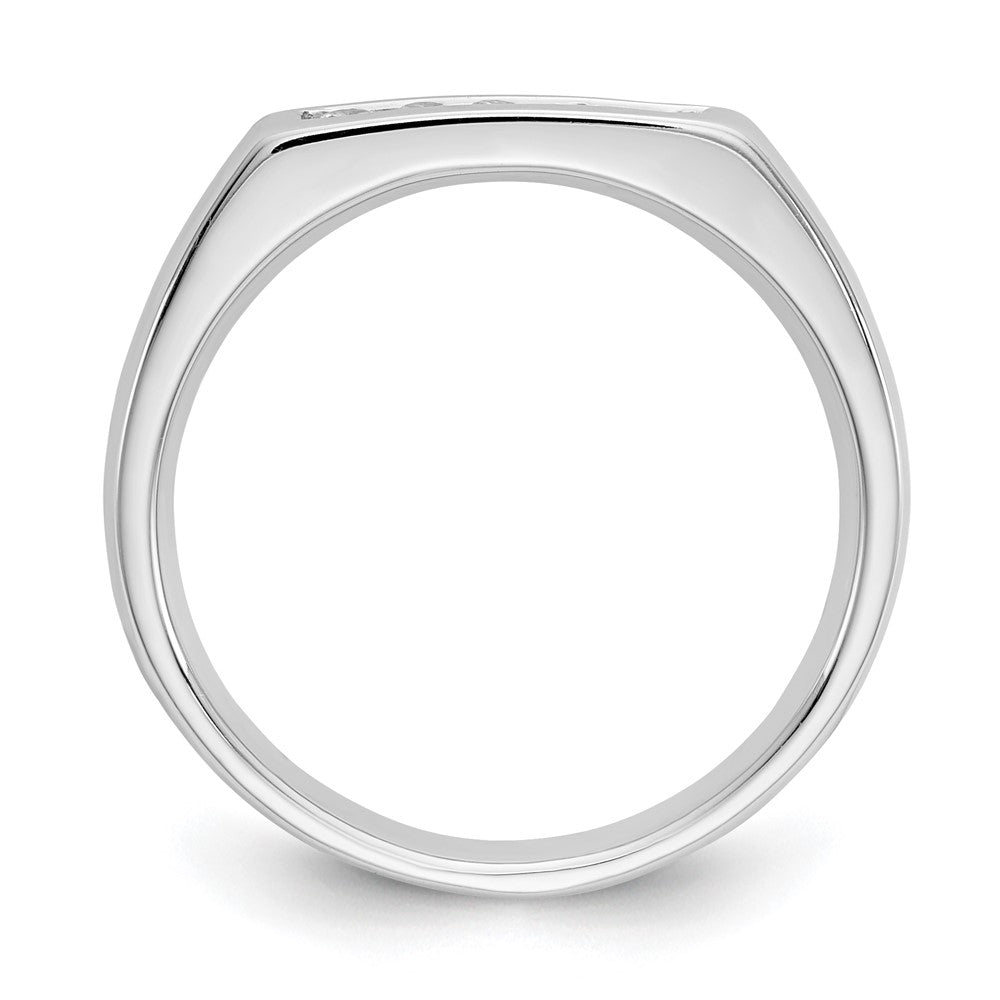 14K White Gold 5-Stone Real Diamond Channel Band