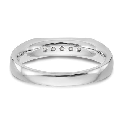 14K White Gold 5-Stone Real Diamond Channel Band