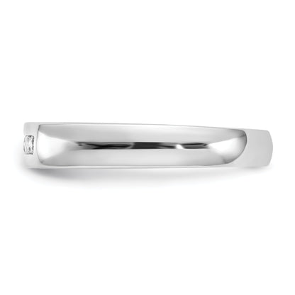 0.20ct. CZ Solid Real 14K White Gold 5-Stone Channel Wedding Band Ring