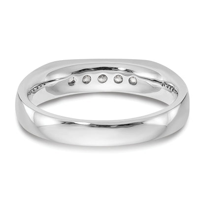 0.20ct. CZ Solid Real 14K White Gold 5-Stone Channel Wedding Band Ring