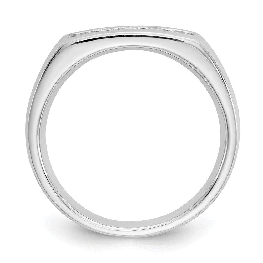 14K White Gold 5-Stone Real Diamond Channel Band