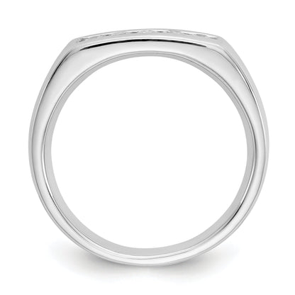 0.25ct. CZ Solid Real 14K White Gold 5-Stone Channel Wedding Band Ring