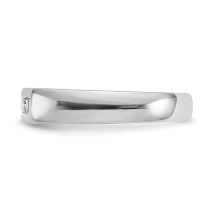 14K White Gold 5-Stone Real Diamond Channel Band