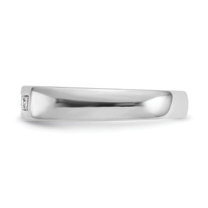 0.25ct. CZ Solid Real 14K White Gold 5-Stone Channel Wedding Band Ring