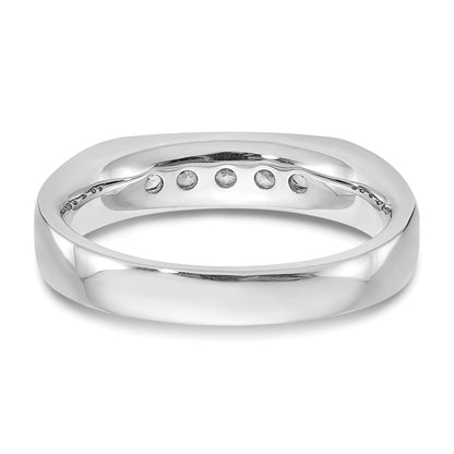 14K White Gold 5-Stone Real Diamond Channel Band