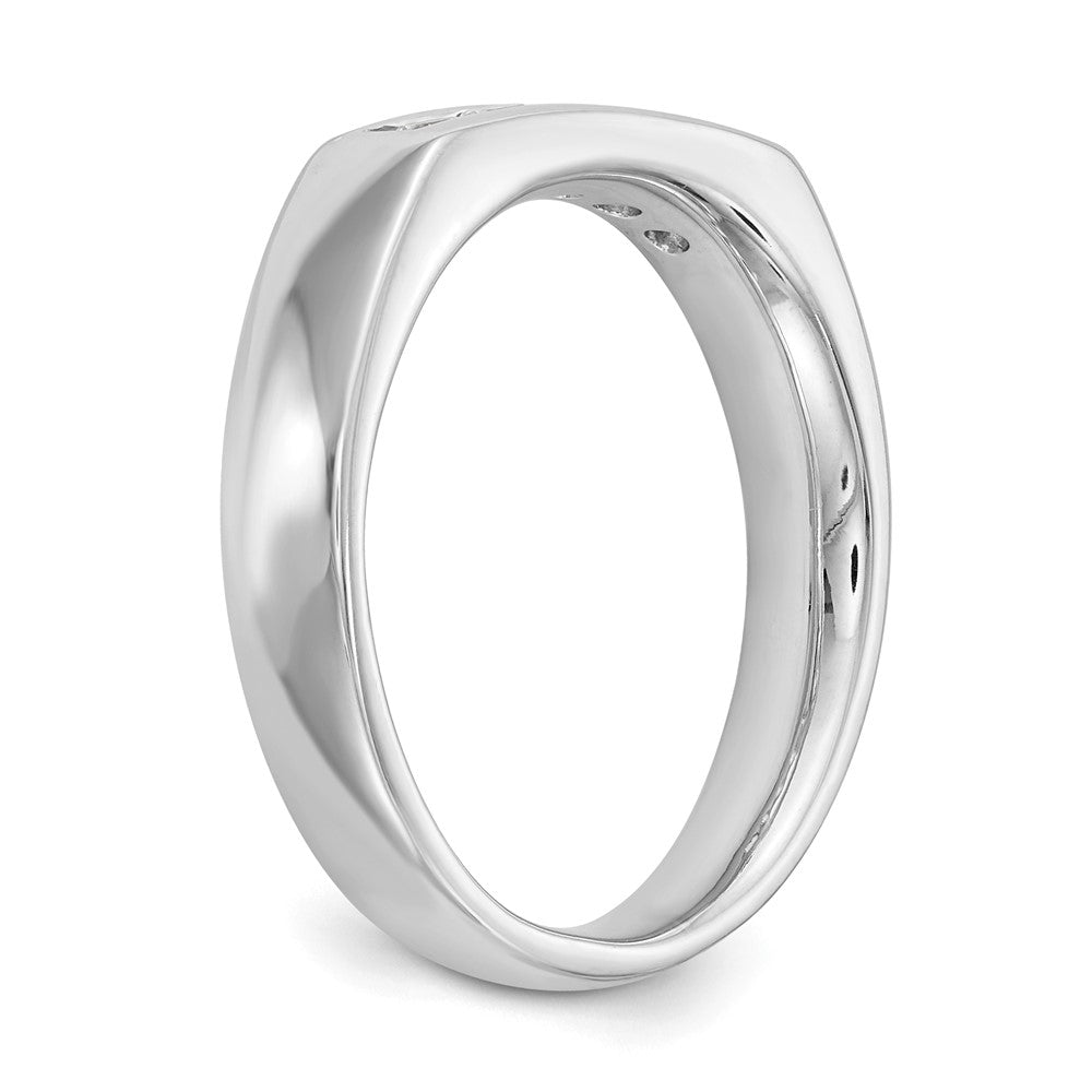 14K White Gold 5-Stone Real Diamond Channel Band