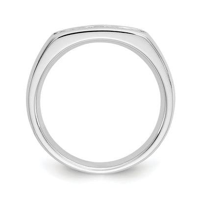 0.33ct. CZ Solid Real 14K White Gold 5-Stone Channel Wedding Band Ring