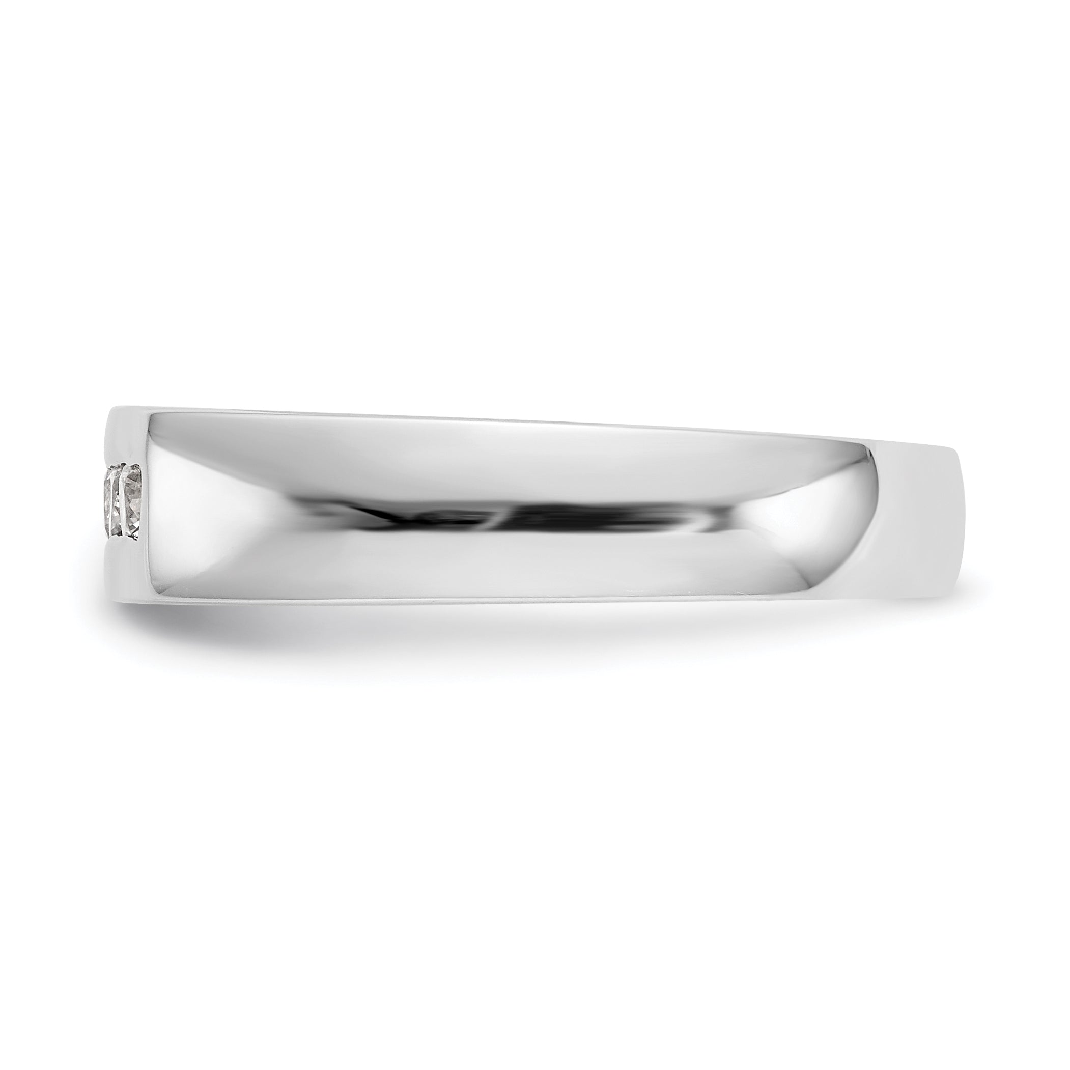 0.33ct. CZ Solid Real 14K White Gold 5-Stone Channel Wedding Band Ring